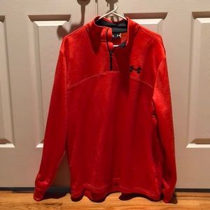 Under Armour, Mens XL, Quarter Zip, Long Sleeve, orange shirt